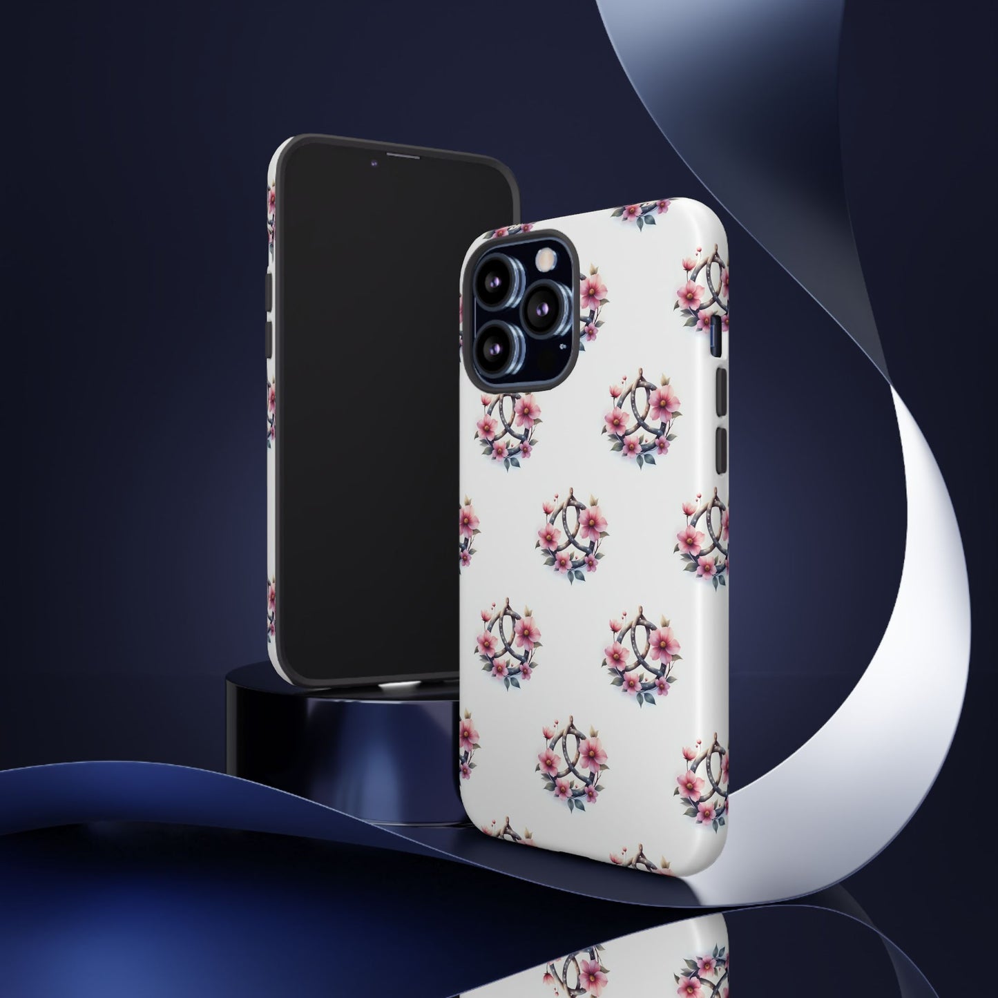 Floral Phone Case, Tough Phone Cover, Cute Protection for Mobile, Gift for Her, Celtic Knot Floral Pattern Case