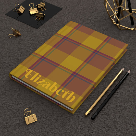 Stylish Personalized Hardcover Journal, Plaid Notebook, Custom Gift for Writers, Planners, Students, Everyday Use - Celtic Scents