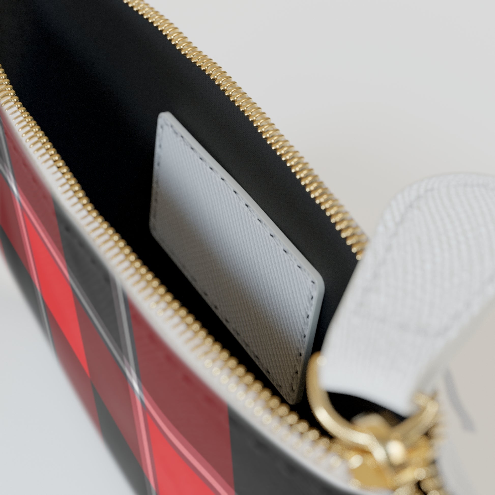 Personalized Mini Clutch Bag, Red Plaid Pouch, Custom Name Wallet, Fashion Accessory, Perfect Gift for Her, Holiday Essentials - Celtic Scents