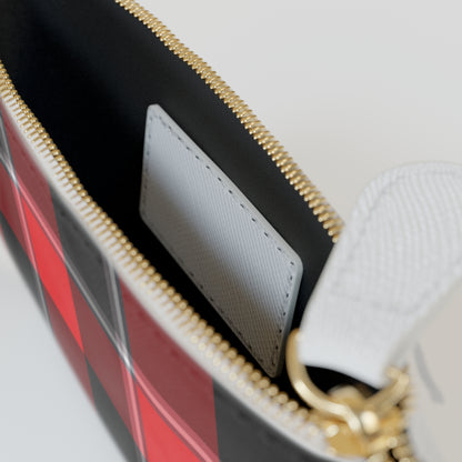 Personalized Mini Clutch Bag, Red Plaid Pouch, Custom Name Wallet, Fashion Accessory, Perfect Gift for Her, Holiday Essentials - Celtic Scents