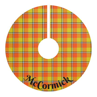 Plaid Christmas Tree Skirt, Festive Holiday Decor, Personalized Tree Skirts, Tartan Skirt for Xmas, Orange and Black Plaid - Celtic Scents