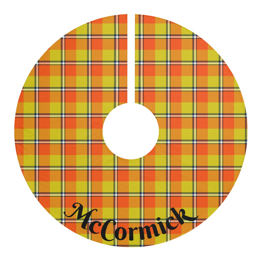 Plaid Christmas Tree Skirt, Festive Holiday Decor, Personalized Tree Skirts, Tartan Skirt for Xmas, Orange and Black Plaid - Celtic Scents