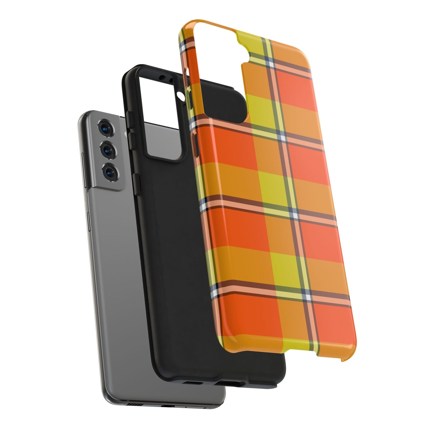 Vibrant Autumn Plaid Phone Case | Tough Phone Protector, Colorful Tech Accessory, Stylish Gift for Him/Her, Fun Birthday Present, Trendy