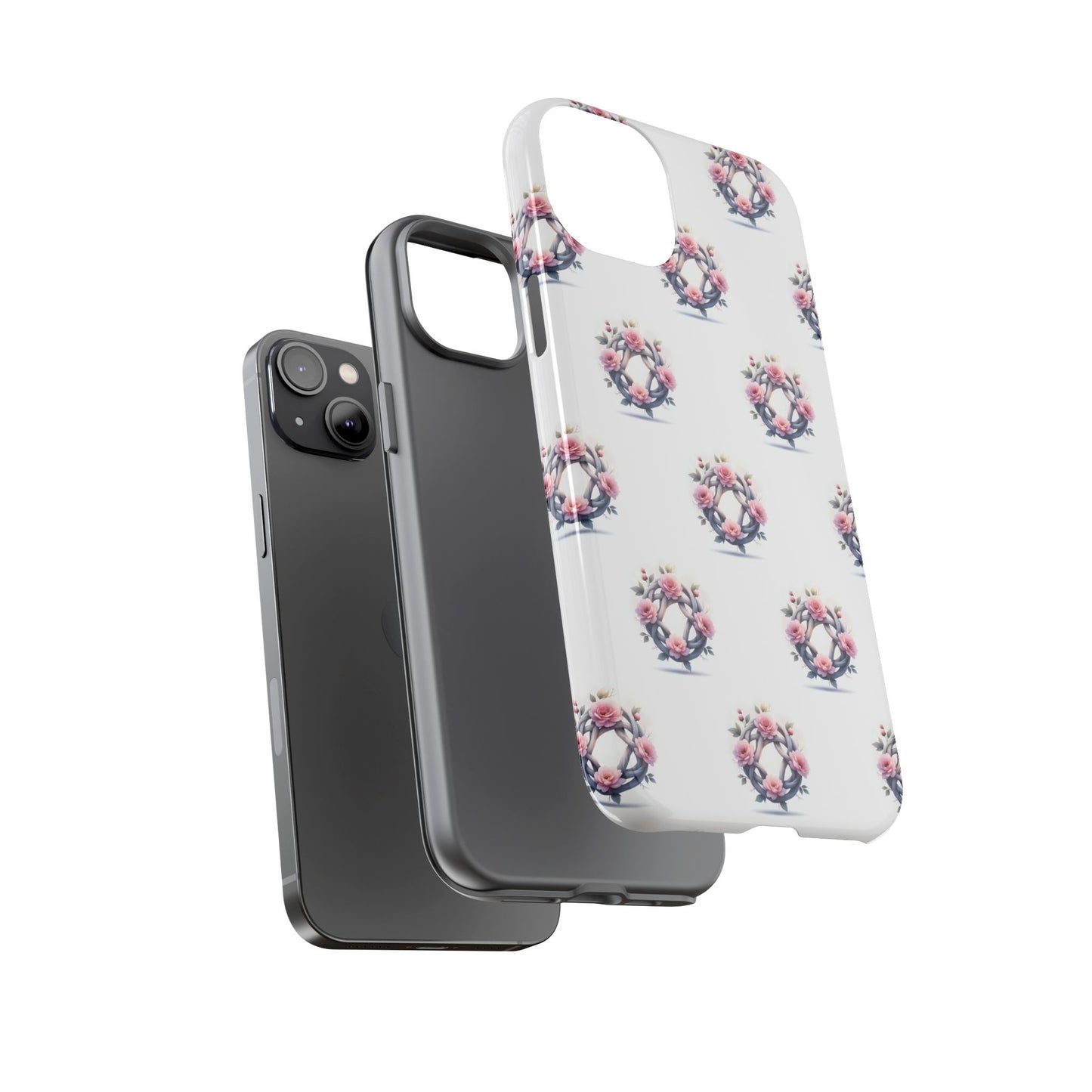 Floral Phone Case, Tough Cases for Women, Cute Celtic Knot Floral Design iPhone Cover, Gift for Her, Stylish Tech Accessories