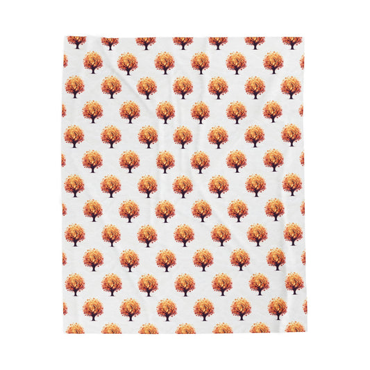 Cozy Velveteen Plush Blanket with Autumn Tree Design, Soft Throw for Home Decor, Gifts, Fall Decor, Warm Blanket, Couch Blanket - Celtic Scents
