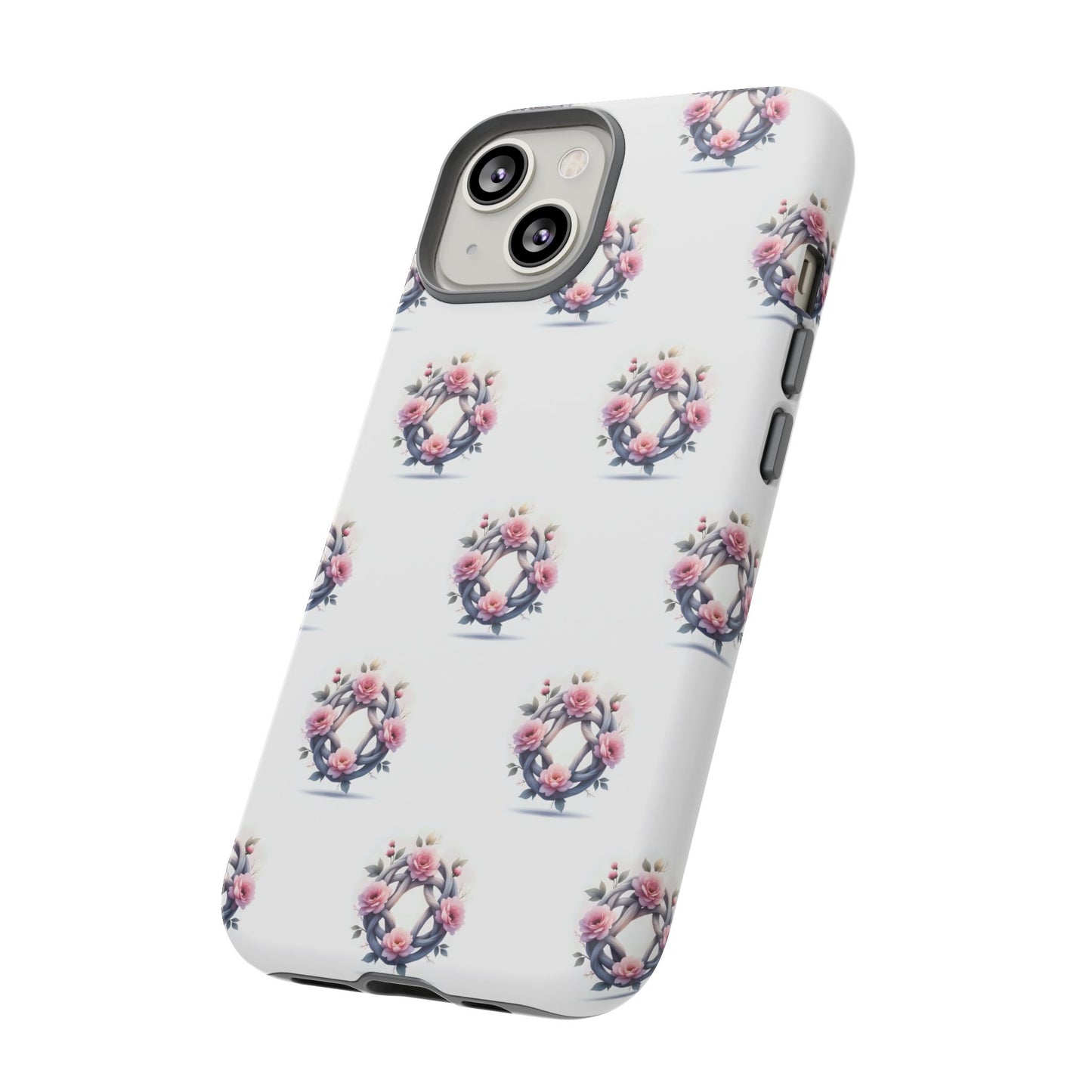 Floral Phone Case, Tough Cases for Women, Cute Celtic Knot Floral Design iPhone Cover, Gift for Her, Stylish Tech Accessories