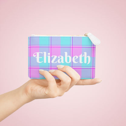 Personalized Mini Clutch Bag in Pastel Plaid, Fashion Accessory, Gift for Her, Stylish Organizer, Birthday Gift, Summer Essentials - Celtic Scents
