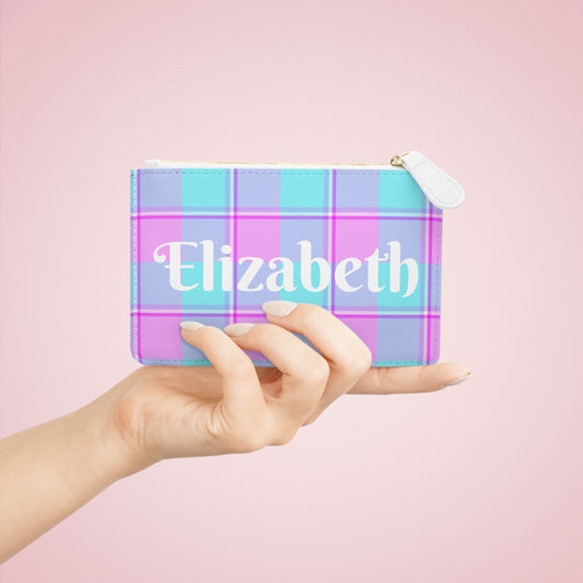 Personalized Mini Clutch Bag in Pastel Plaid, Fashion Accessory, Gift for Her, Stylish Organizer, Birthday Gift, Summer Essentials - Celtic Scents
