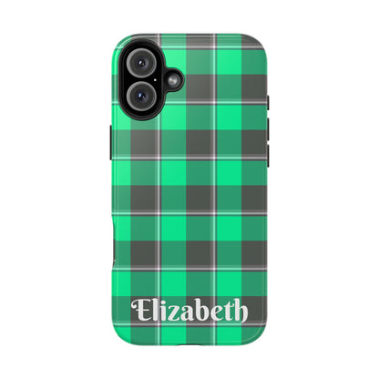 Personalized Plaid Tough Phone Case, Custom Phone Cover, Gifts for Her, Unique Cell Phone Case, Trendy Accessories, Holiday Gifts - Celtic Scents