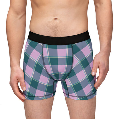 Ming and Melanie Plaid Men's Boxers, Stylish, Unique Underwear for Everyday Wear