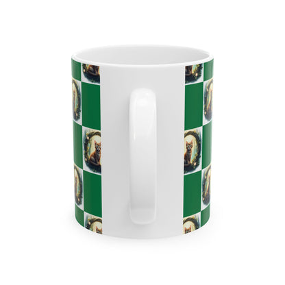 Festive Cat Ceramic Mug - Perfect for Animal Lovers, Christmas Gift, Holiday Coffee Mug, Cozy Home Decor, Cute Tea Cup - Celtic Scents