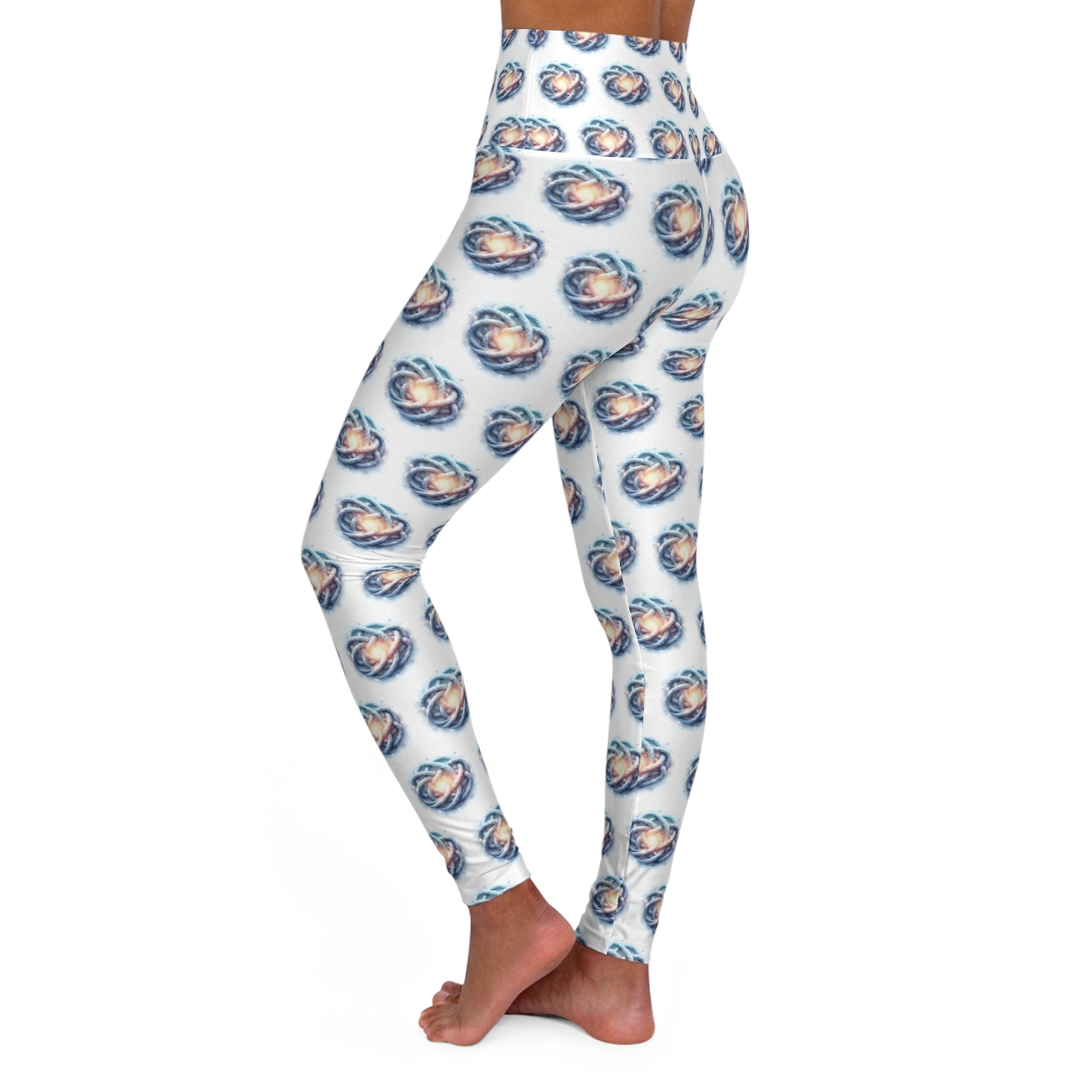Trendy High Waisted Yoga Leggings with Unique Pattern, Athletic Wear, Activewear, Fitness Fashion, Comfortable Leggings - Celtic Scents