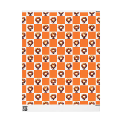 Festive Wrapping Paper - Vibrant Orange Design for Holidays, Birthdays, Celebrations, Gift Wrapping, DIY Projects, Special Occasions, Autumn Design - Celtic Scents