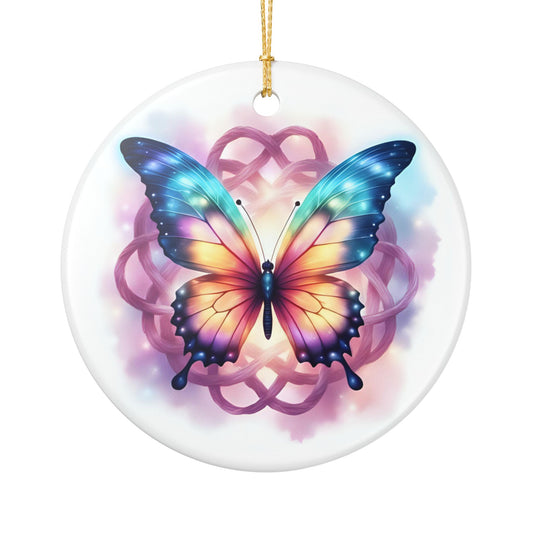 Colorful Celtic Knot Butterfly Ceramic Ornament, Home Decor, Holiday Gift, Wall Hanging, Tree Decoration, Butterfly Lovers Gift - Celtic Scents