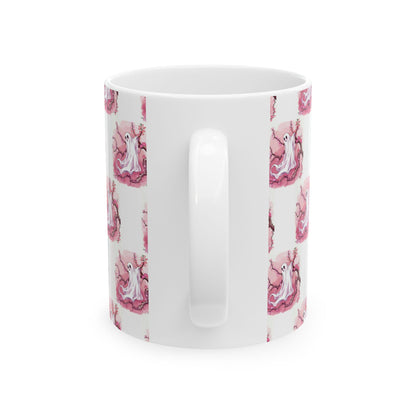 Whimsical Ghost Ceramic Mug - Perfect for Halloween, Coffee Lovers, Unique Gift, Cute Drinkware, Holiday Decor - Celtic Scents
