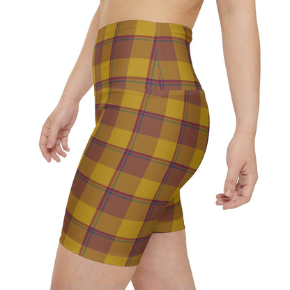 Stylish Women's Workout Shorts, Trendy Activewear, Summer Fitness Shorts, Gym Shorts, Plaid Athletic Bottoms, Comfortable Exercise Apparel