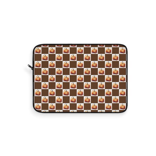 Cozy Fall Laptop Sleeve, Pumpkin Pattern Design, Autumn Tech Case, Gift for Students, Computer Bag, Seasonal Decor