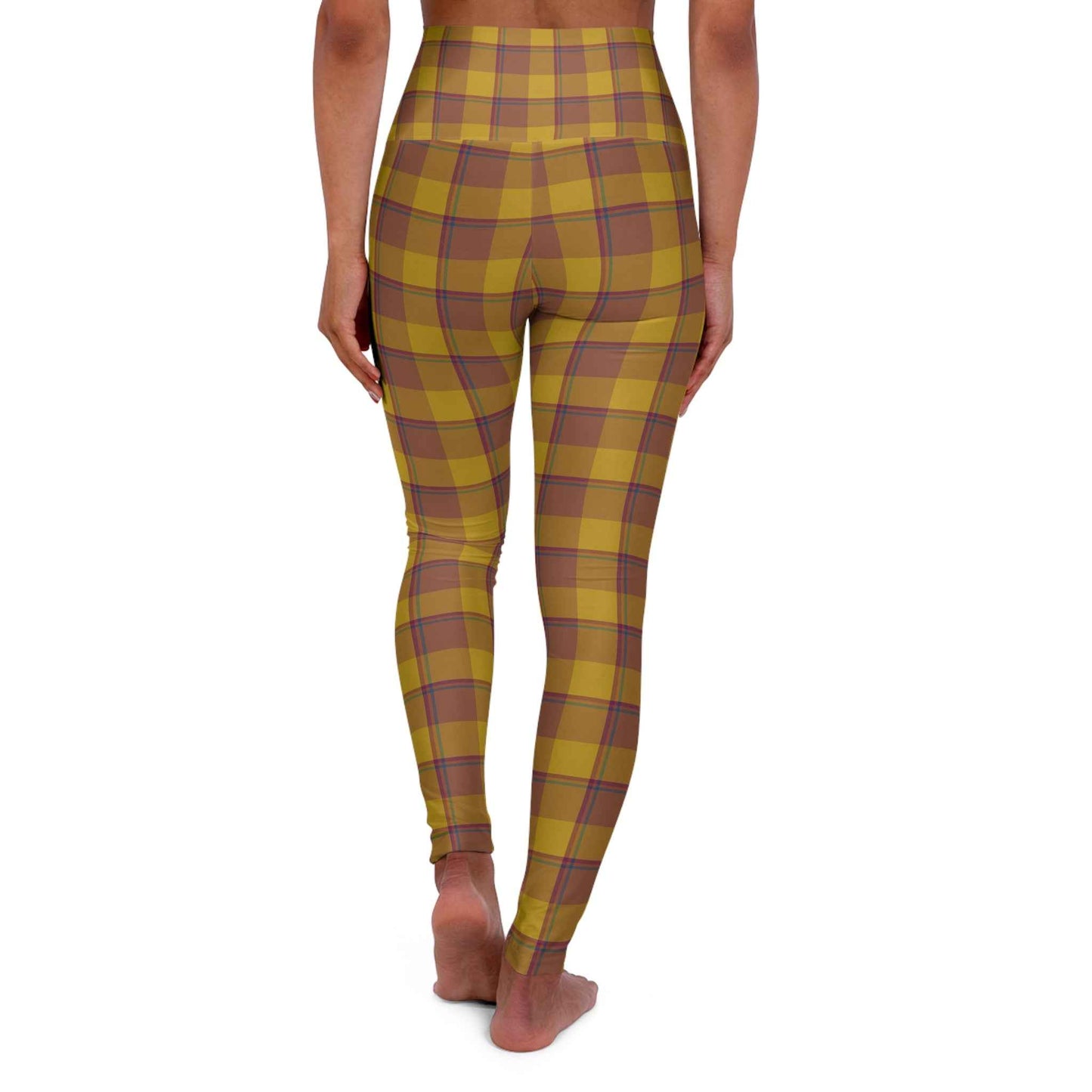 Plaid High Waisted Yoga Leggings, Comfortable Fitness Tights, Stylish Workout Gear, Activewear for Women, Autumn Fashion