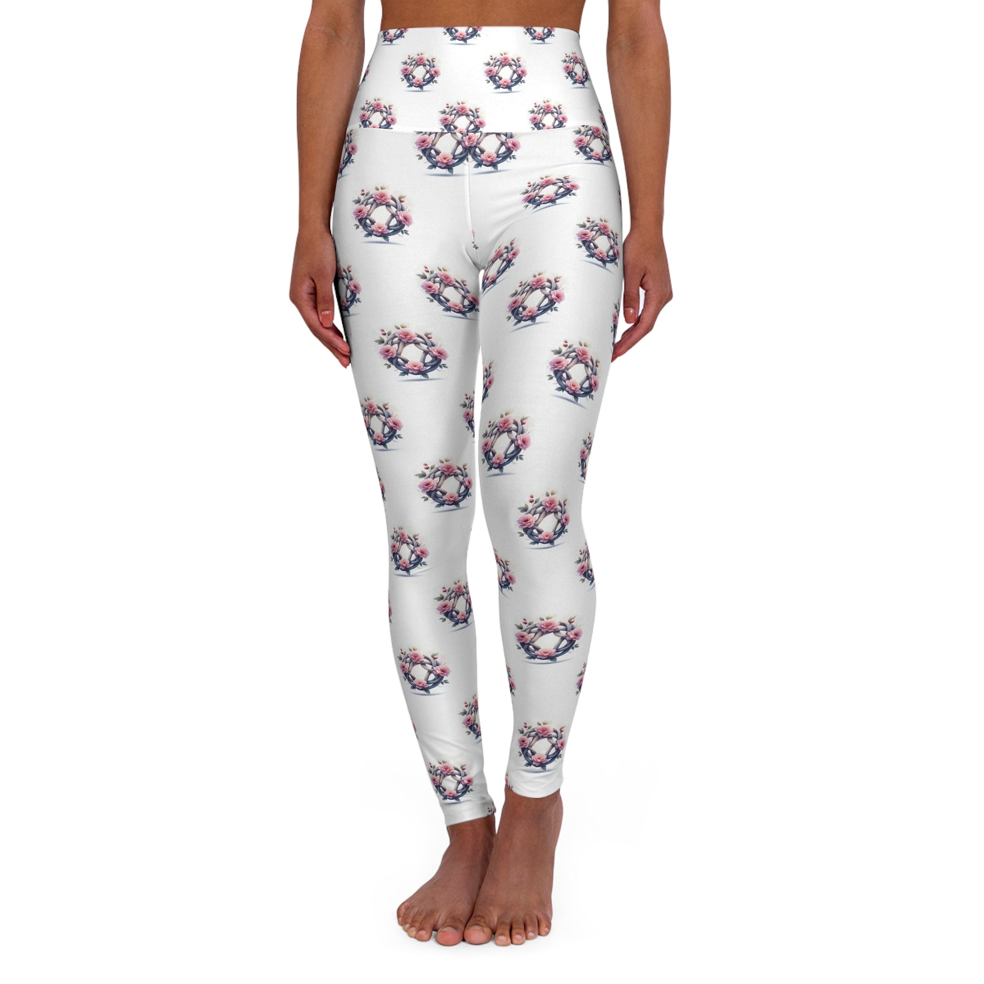 Celtic Knot Floral High Waisted Yoga Leggings, Comfortable Activewear, Fitness Leggings, Workout Pants, Gift for Yoga Lovers - Celtic Scents