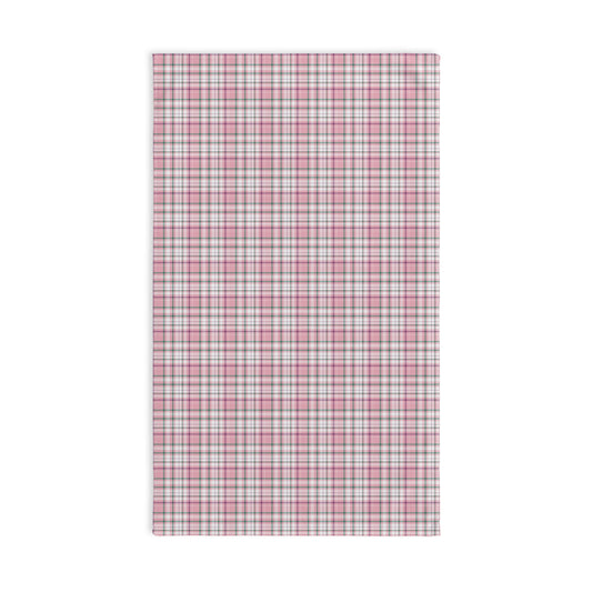 Chic Pink Plaid Hand Towel, Decorative Kitchen Towel, Farmhouse Decor, Gift for Her, Bath Towel, Home Essentials