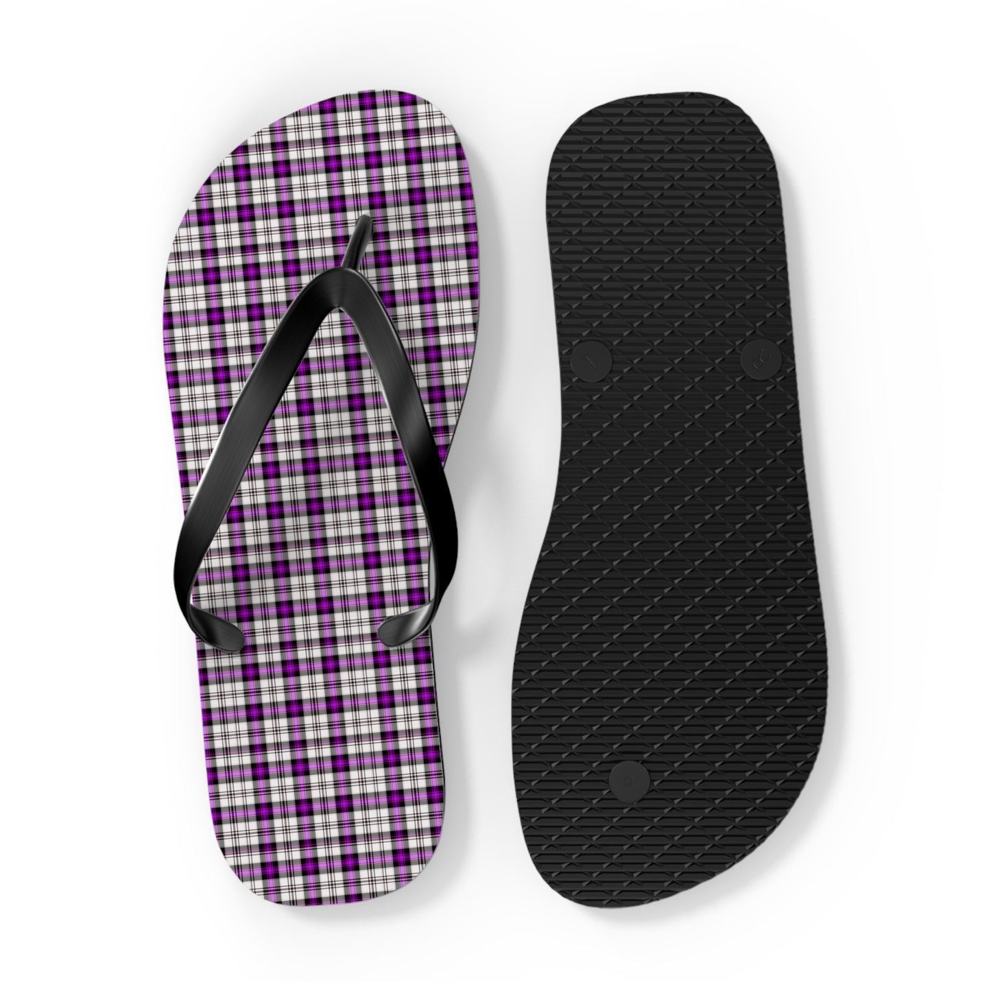 Plaid Flip Flops for Summer Vibes, Beach Wear, Poolside Relaxation, Casual Outings, Gift for Her - Celtic Scents