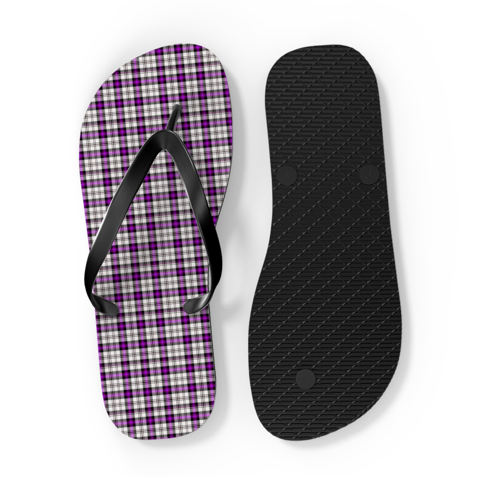 Plaid Flip Flops for Summer Vibes, Beach Wear, Poolside Relaxation, Casual Outings, Gift for Her - Celtic Scents