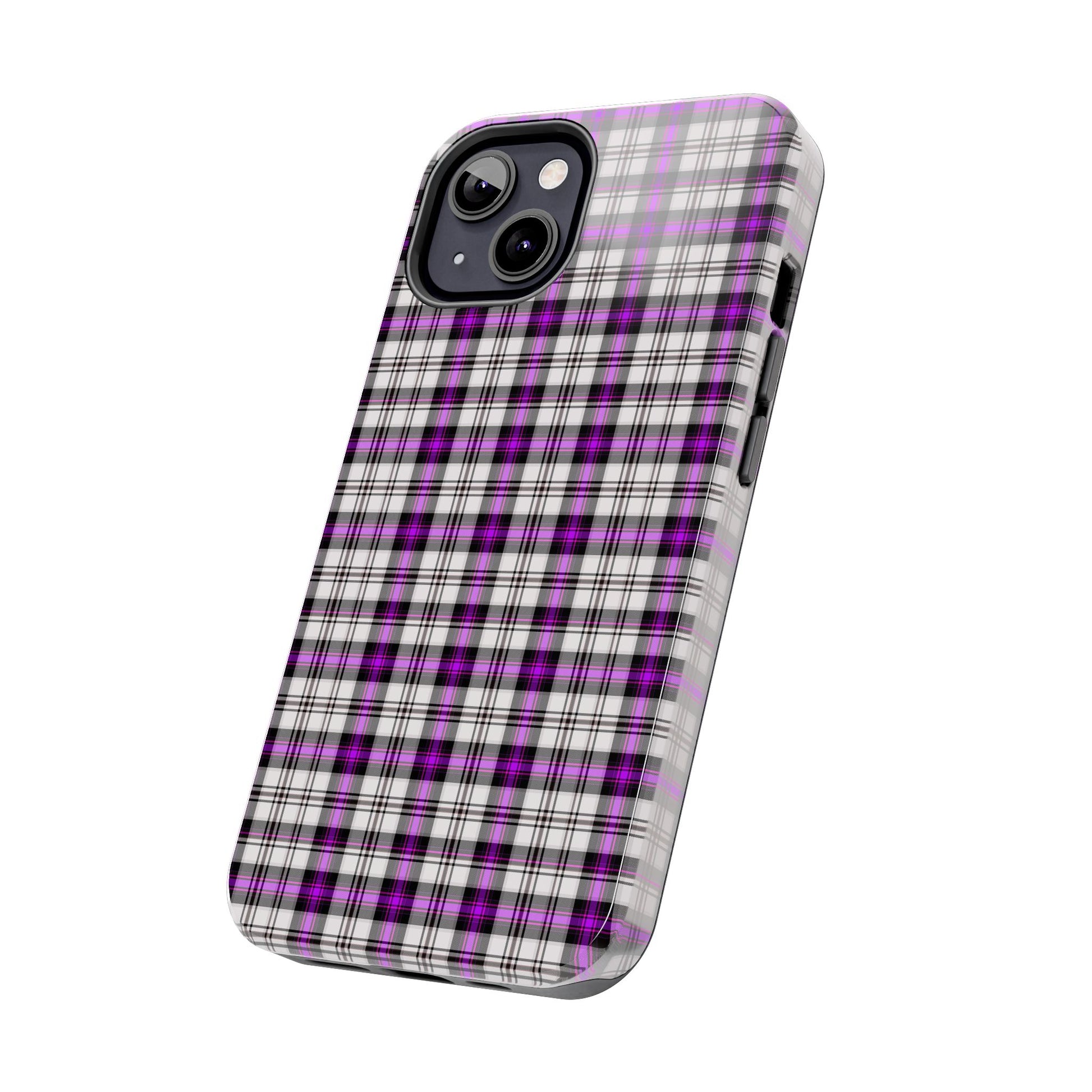Stylish Tough Phone Case, Purple Plaid Protective Cover, Cute Gift for Teens, Cell Phone Accessory, Trendy Tech - Celtic Scents