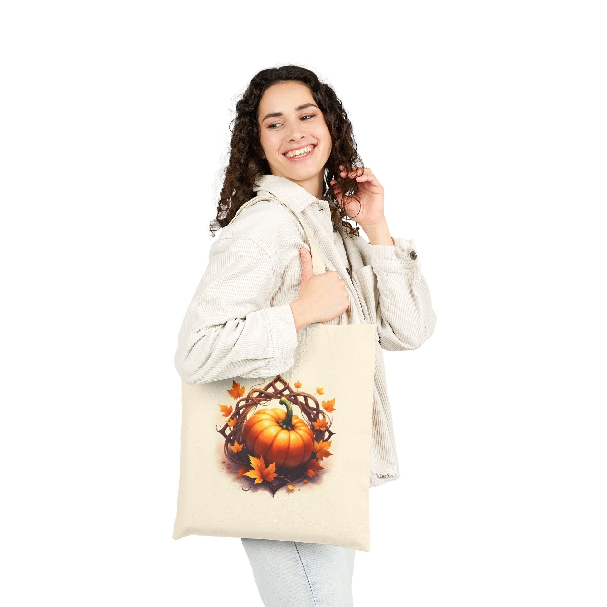 Autumn Pumpkin Tote Bag, Fall Harvest Bag, Eco-Friendly Shopping Bag, Halloween Gift, Seasonal Canvas Tote - Celtic Scents