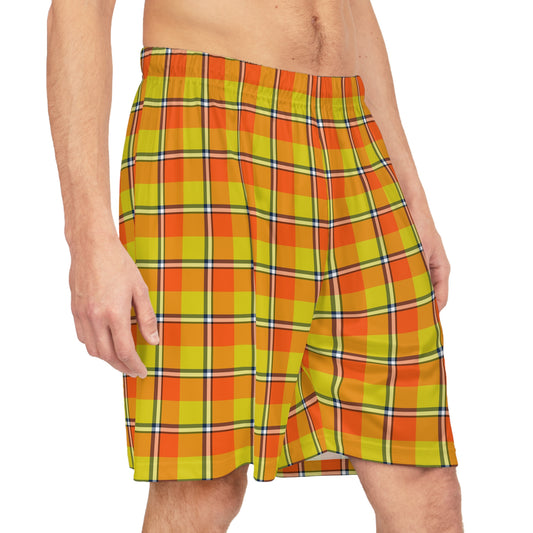 Vibrant Plaid Basketball Shorts, Fun Summer Style for Active Kids & Adults, Lightweight Athletic Wear, Gift for Sports Lovers - Celtic Scents