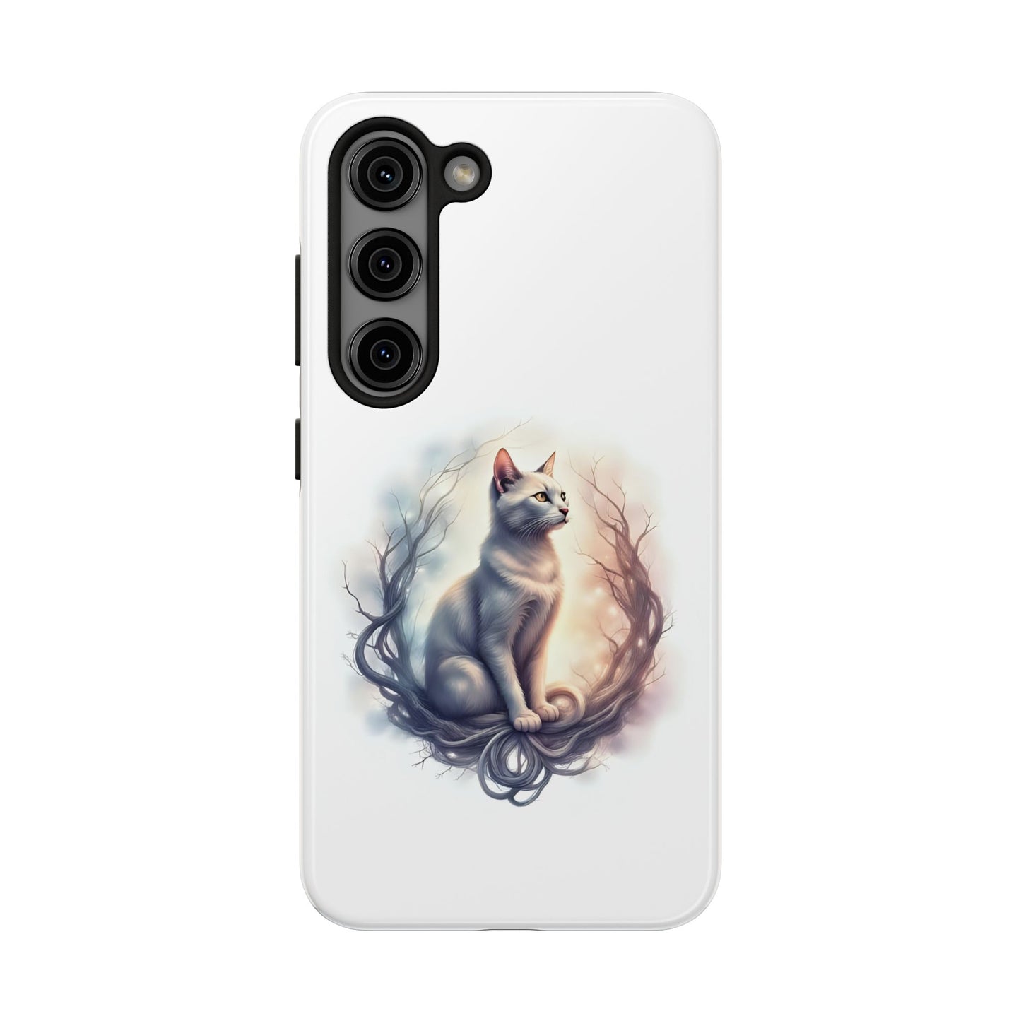 Artistic Cat Phone Case, Tough Phone Cases, Pet Lover Gift, Cat Lover Accessory, Unique Phone Cover, Protector Case - Celtic Scents