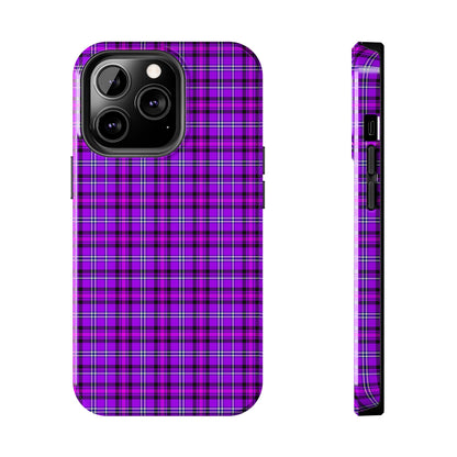 Purple Plaid Stylish Tough Phone Cases, Durable Phone Cover, Protective Case, Trendy Design, Gifts for Her - Celtic Scents