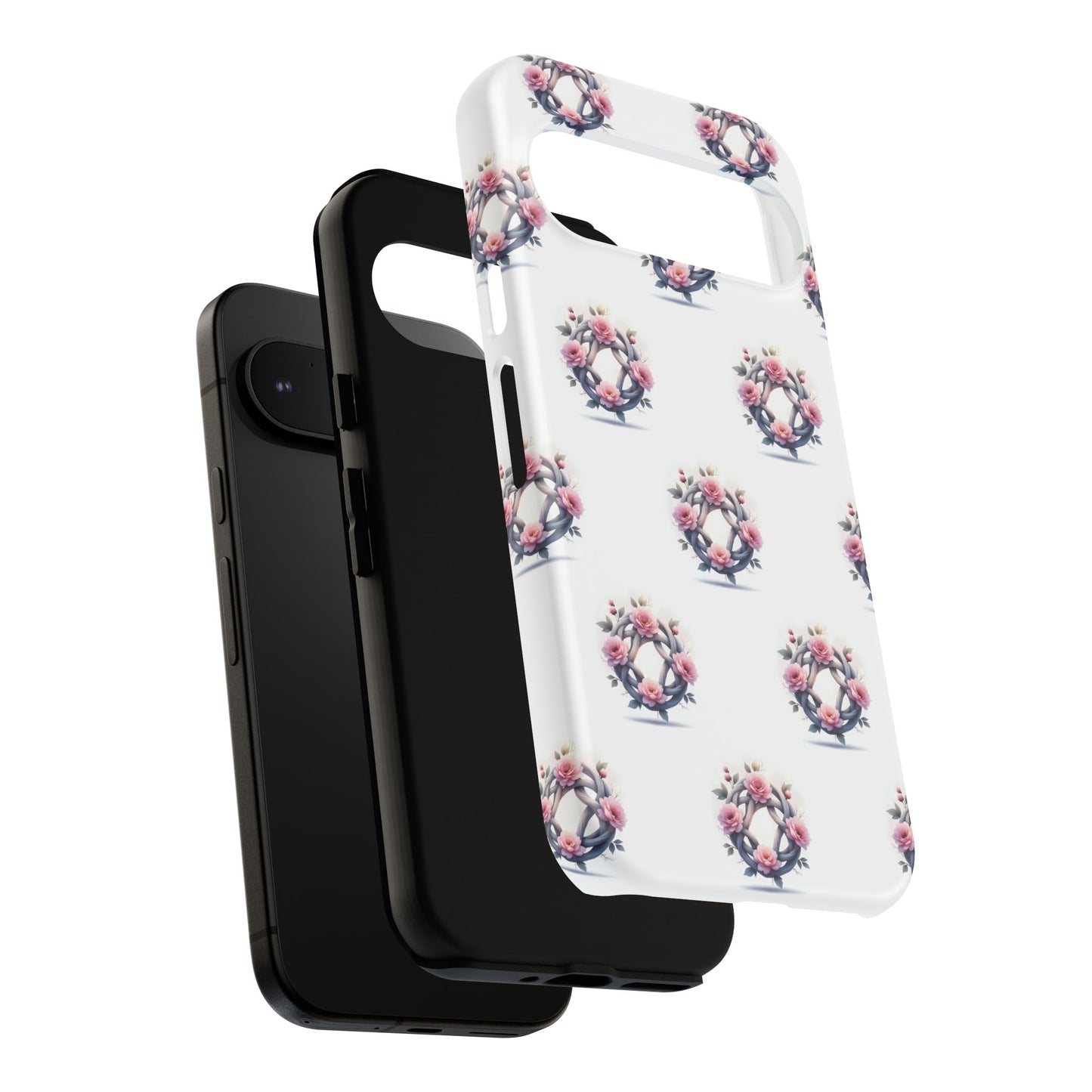 Floral Phone Case, Tough Cases for Women, Cute Celtic Knot Floral Design iPhone Cover, Gift for Her, Stylish Tech Accessories