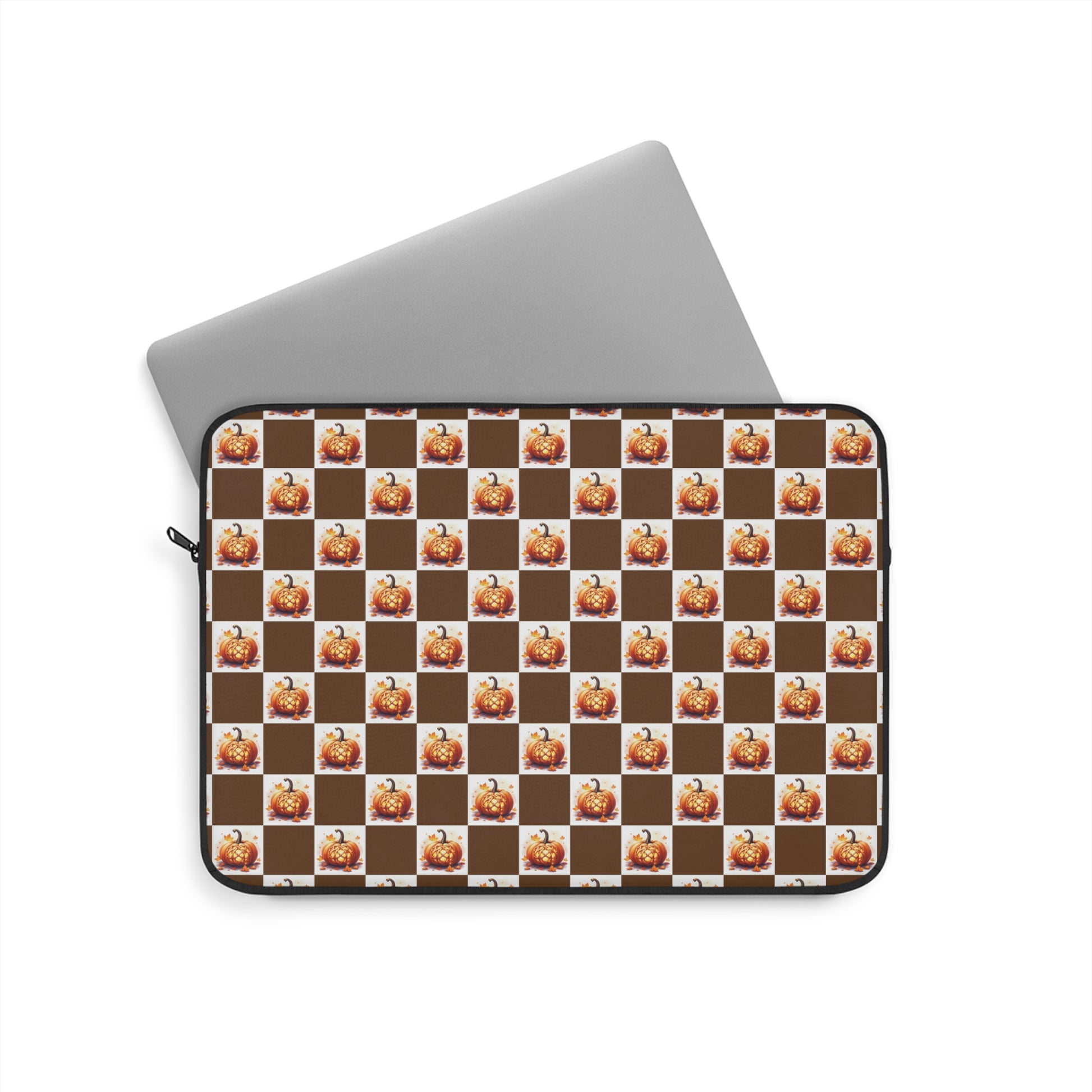 Cozy Fall Laptop Sleeve, Pumpkin Pattern Design, Autumn Tech Case, Gift for Students, Computer Bag, Seasonal Decor - Celtic Scents