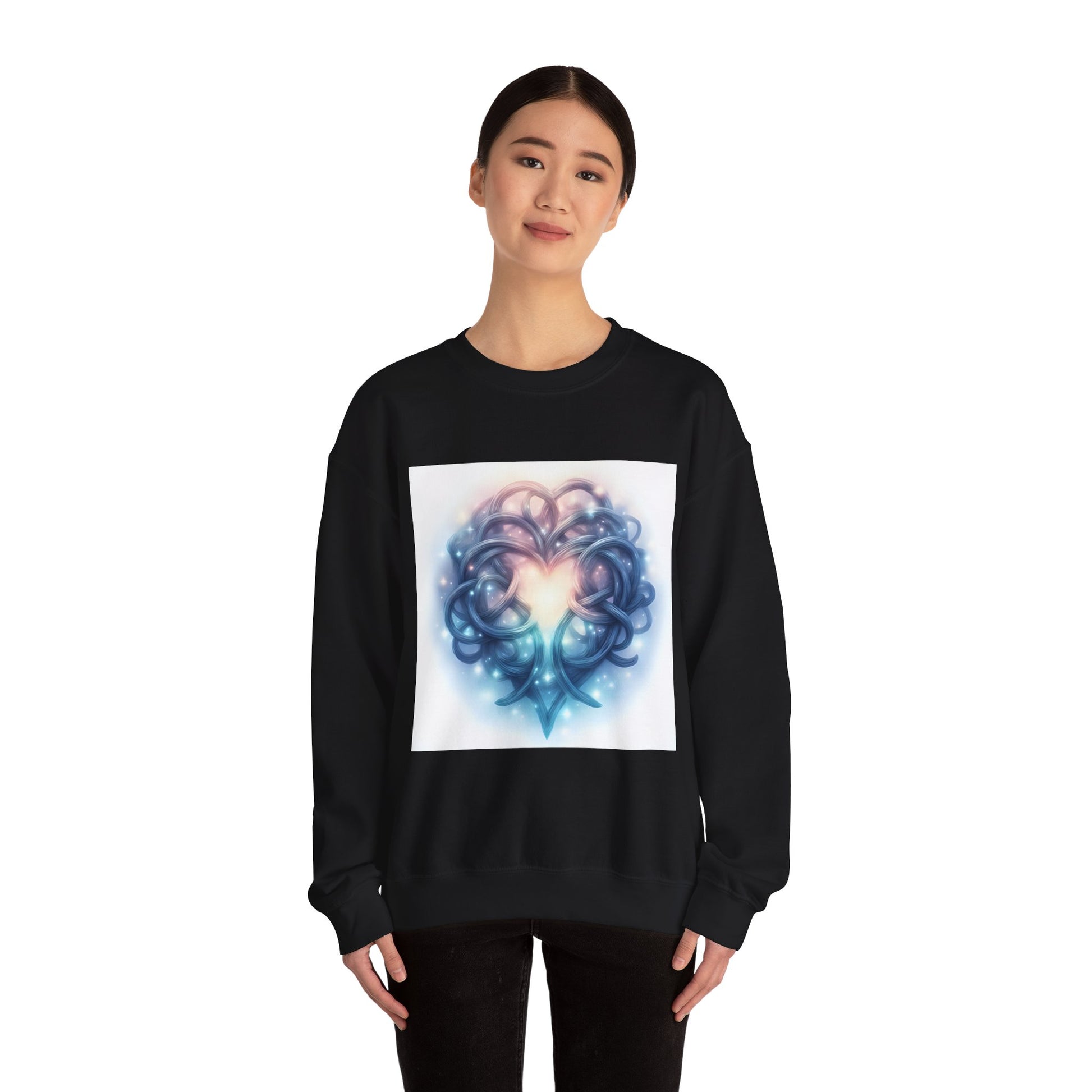 Heartfelt Unisex Crewneck Sweatshirt - Cozy Gift for Couples, Valentine's Day Sweatshirt, Funky Heart Design, Everyday Comfort, Unique [...] - Celtic Scents