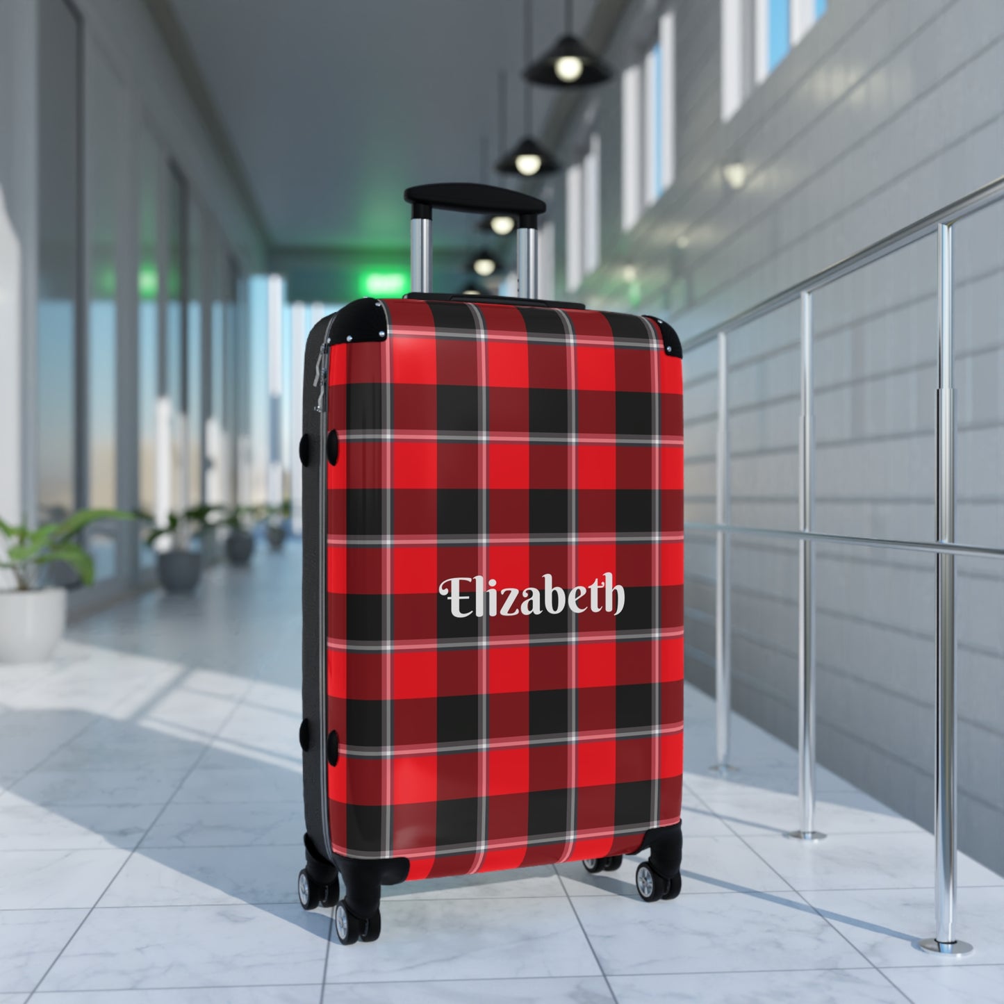 Personalized Plaid Suitcase, Travel Bag, Baggage, Custom Luggage, Vacation Essentials, Gift for Travelers, Family Trips - Celtic Scents