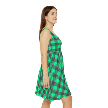 Plaid Women's Skater Dress, Casual Summer Dress, Boho Style Dress, Party Dress, Everyday Wear Dress, Holiday Dress, Gift Idea