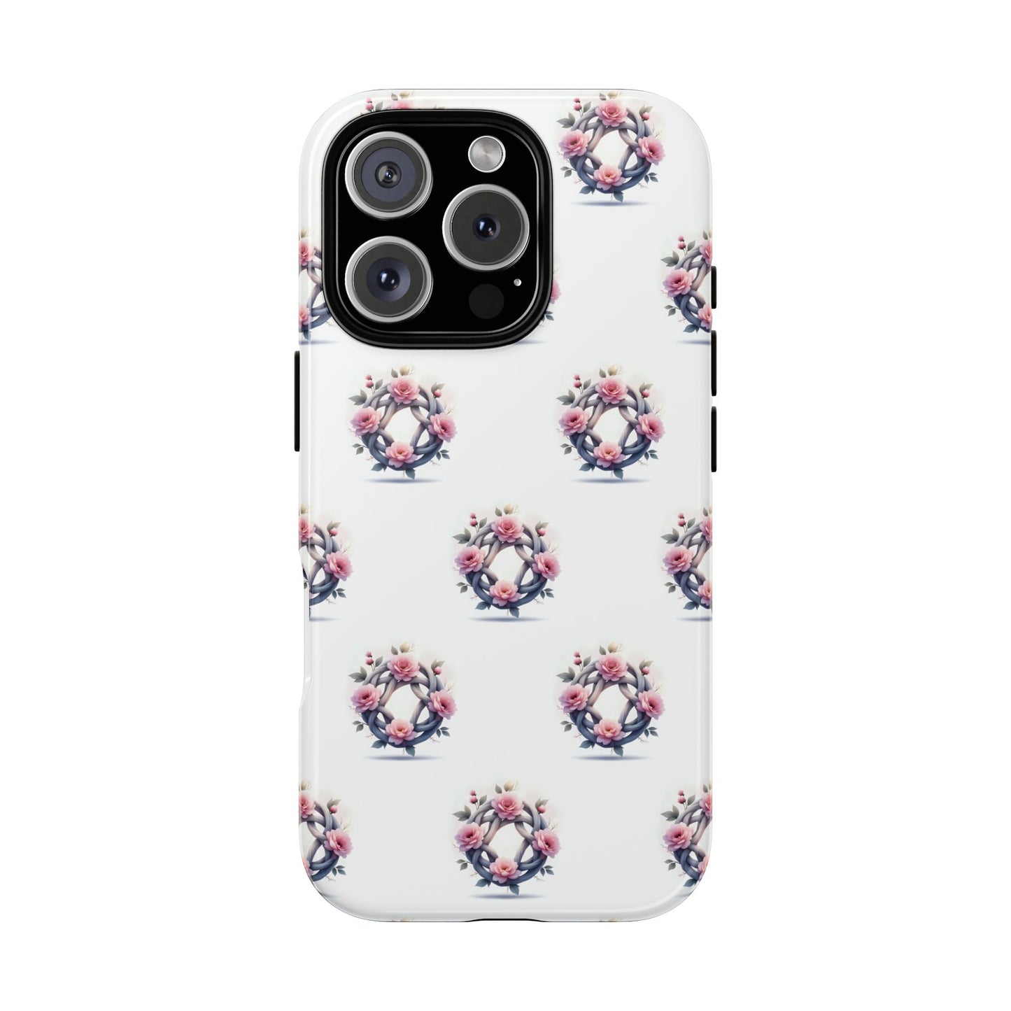 Floral Phone Case, Tough Cases for Women, Cute Celtic Knot Floral Design iPhone Cover, Gift for Her, Stylish Tech Accessories