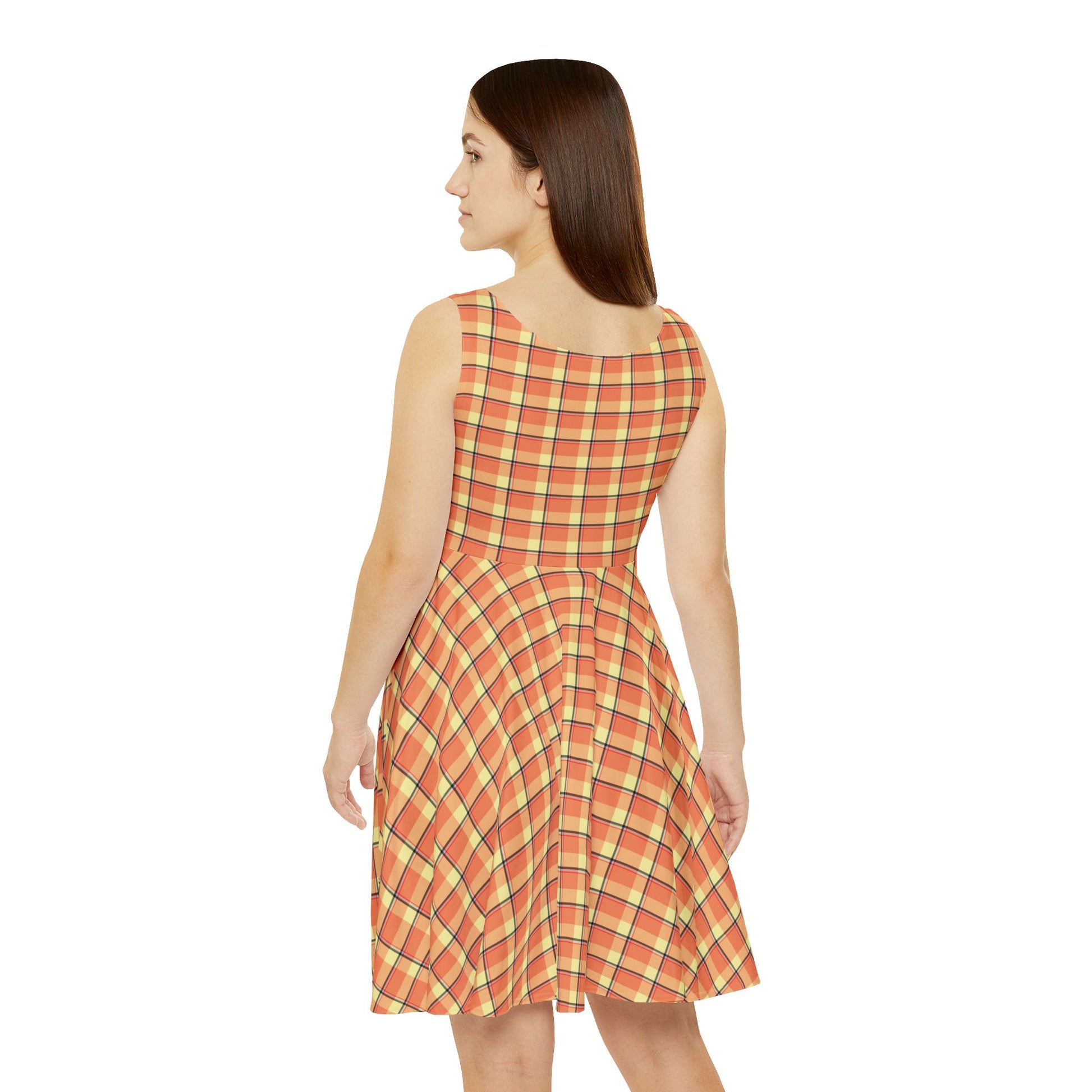 Vibrant Plaid Women's Skater Dress | Summer Fashion, Casual Wear, Outdoor Party, Everyday Dress, Trendy Apparel - Celtic Scents