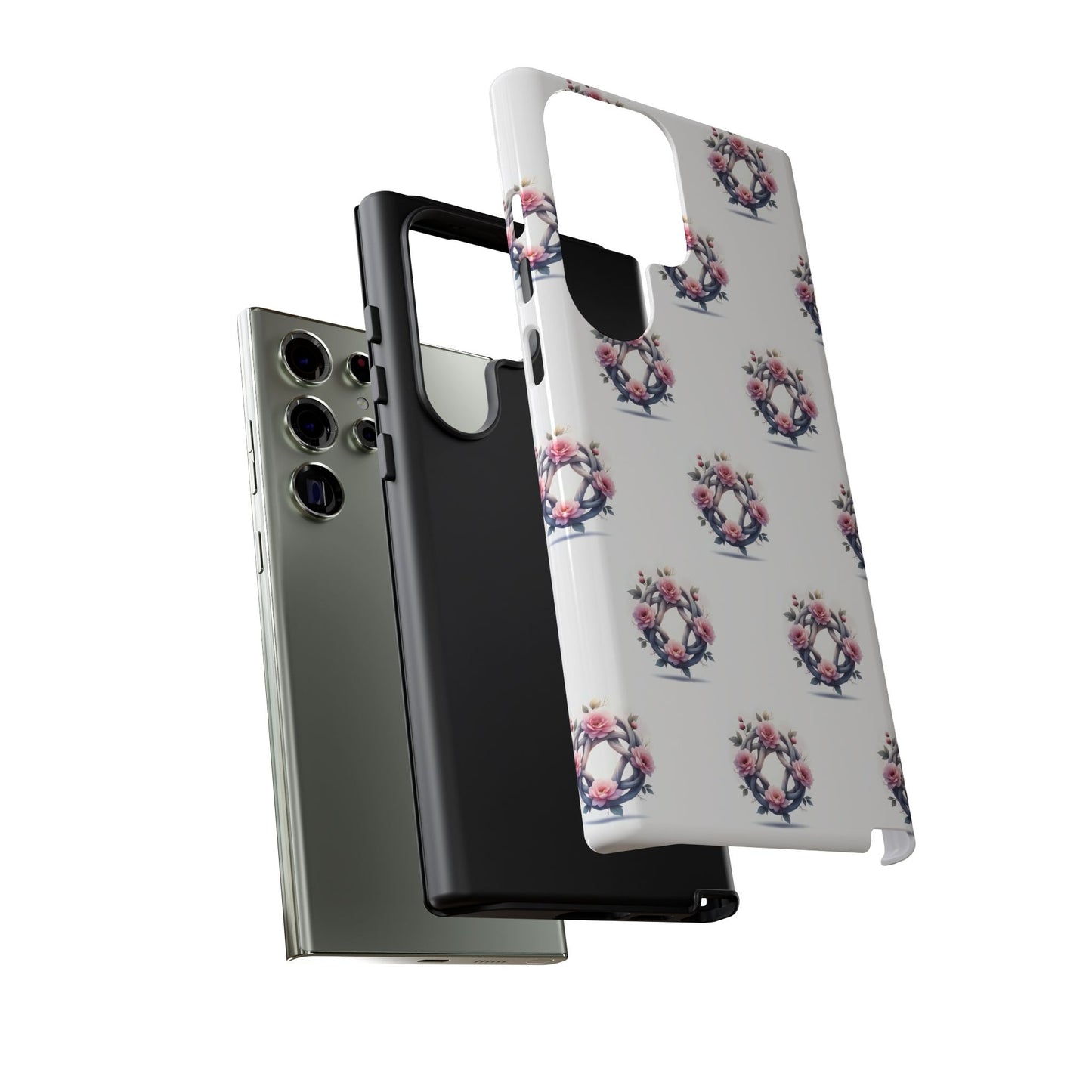 Floral Phone Case, Tough Cases for Women, Cute Celtic Knot Floral Design iPhone Cover, Gift for Her, Stylish Tech Accessories