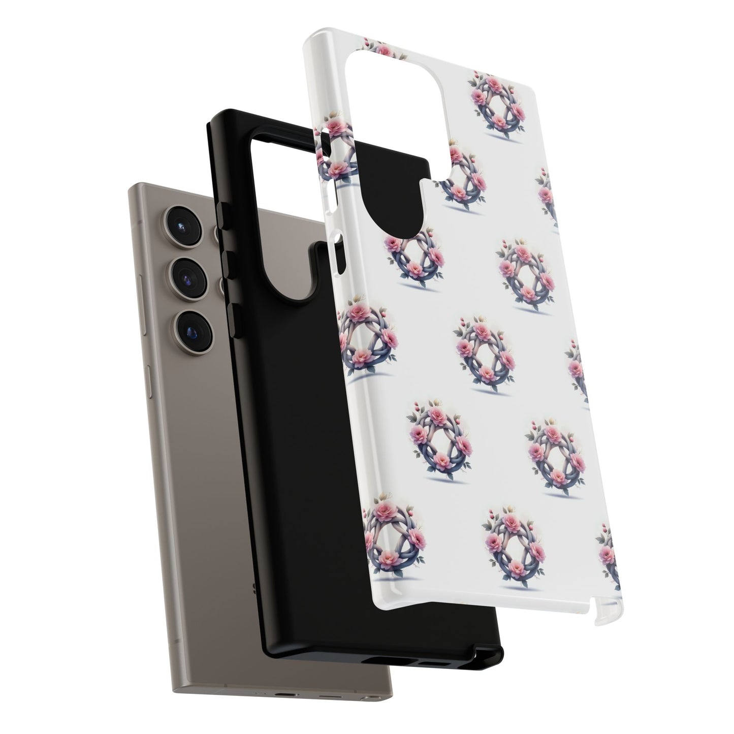 Floral Phone Case, Tough Cases for Women, Cute Celtic Knot Floral Design iPhone Cover, Gift for Her, Stylish Tech Accessories