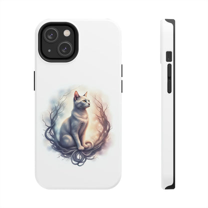 Artistic Cat Phone Case, Tough Phone Cases, Pet Lover Gift, Cat Lover Accessory, Unique Phone Cover, Protector Case - Celtic Scents