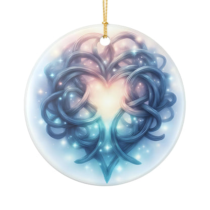 Heart-Shaped Ceramic Ornament, Unique Tree Decoration, Gift for Couples, Holiday Decor, Home Accessories, Boho Style - Celtic Scents