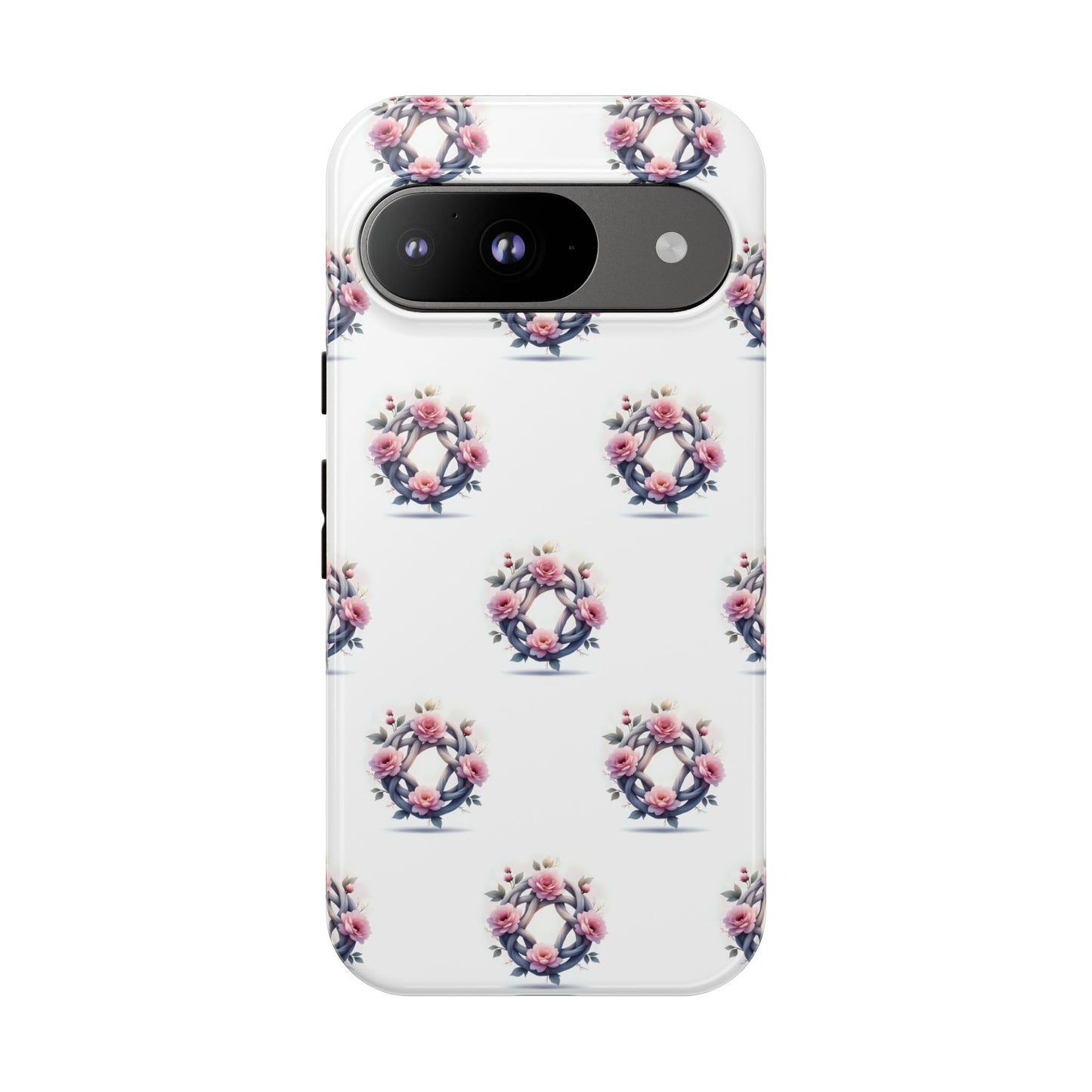 Floral Phone Case, Tough Cases for Women, Cute Celtic Knot Floral Design iPhone Cover, Gift for Her, Stylish Tech Accessories