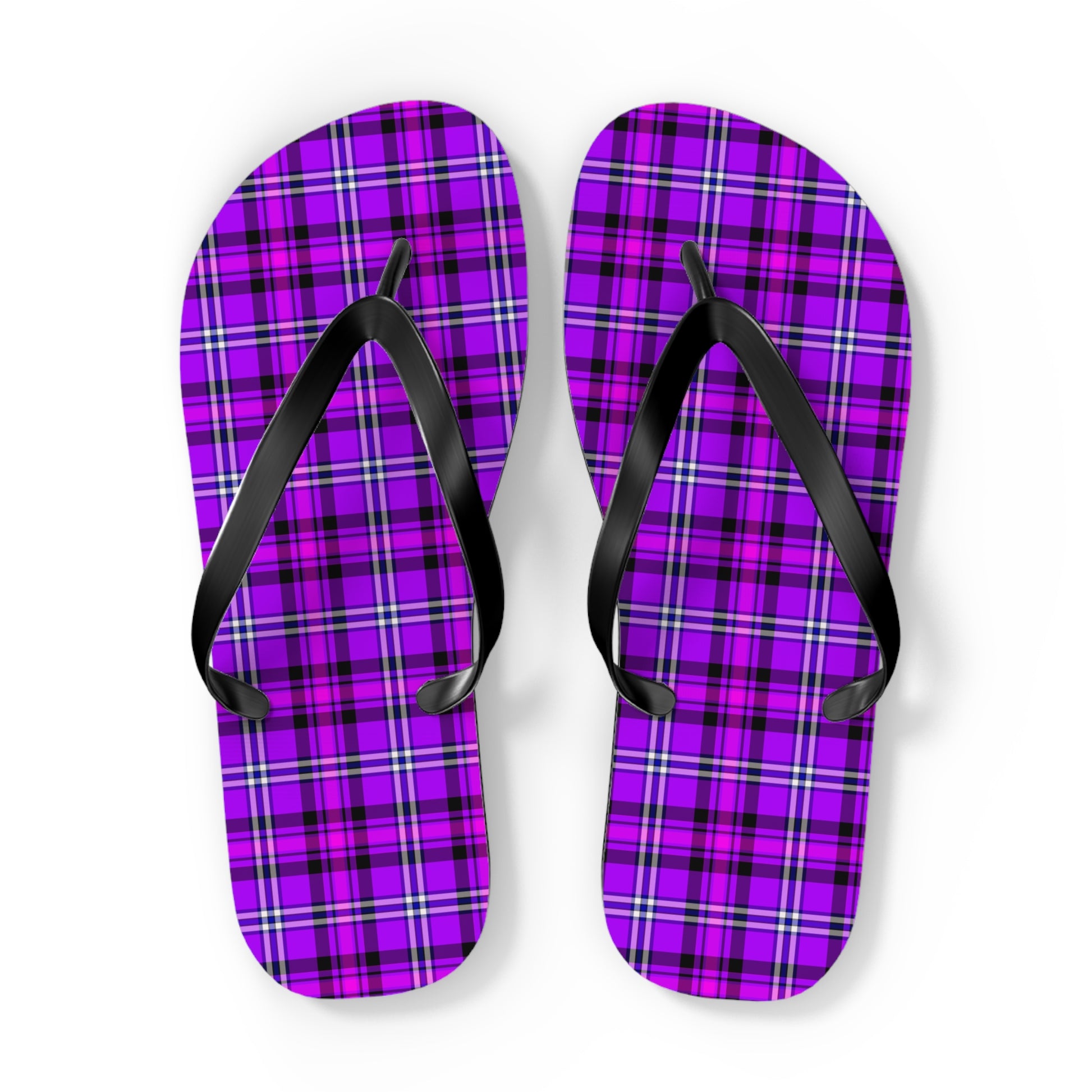 Plaid Flip Flops, Summer Fun Sandals, Beach Wear, Footwear - Celtic Scents