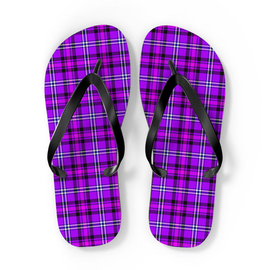 Plaid Flip Flops, Summer Fun Sandals, Beach Wear, Footwear - Celtic Scents