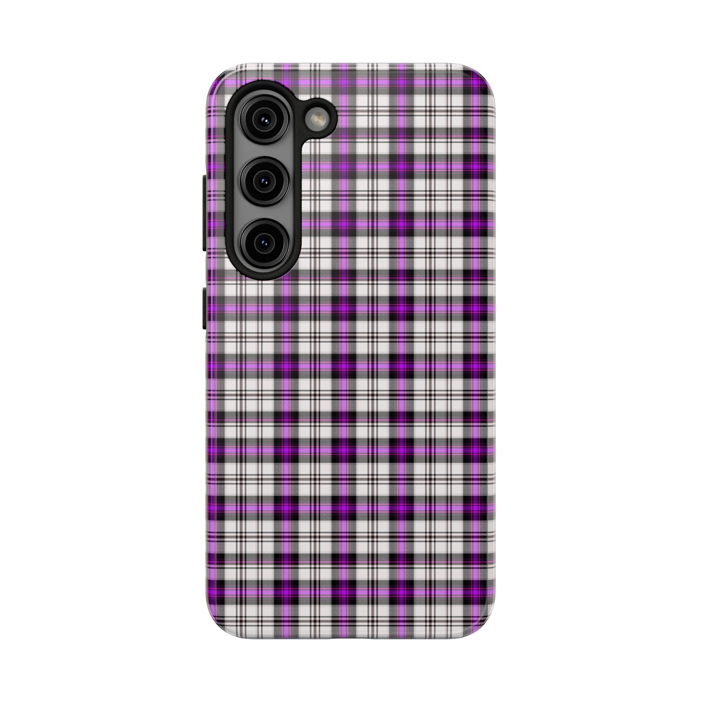 Stylish Tough Phone Case, Purple Plaid Protective Cover, Cute Gift for Teens, Cell Phone Accessory, Trendy Tech - Celtic Scents