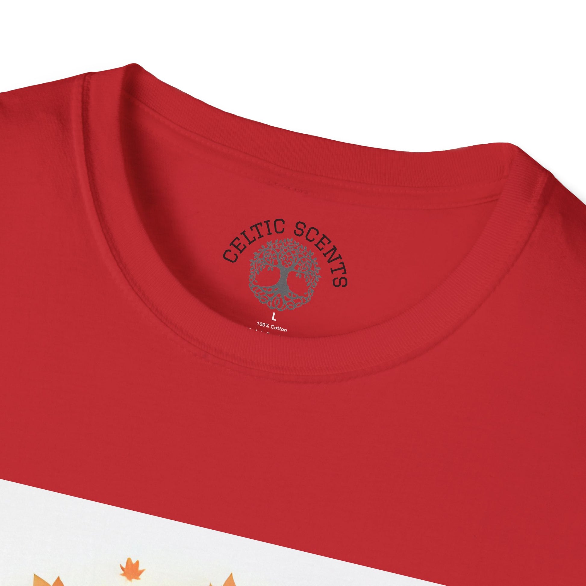 Autumn Tree Graphic T-Shirt, Fall Tee for Nature Lovers, Unisex Softstyle T-Shirt, Gift for Thanksgiving, Cozy Casual Wear - Celtic Scents