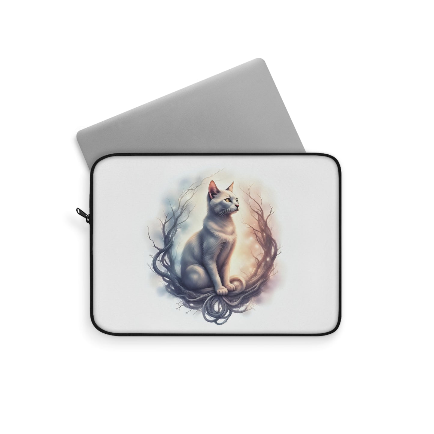 Elegant Cat Laptop Sleeve | Minimalist Cat Design, Gifts for Cat Lovers, Stylish Tech Accessory, Cute Pet Gift, Unique Laptop Case - Celtic Scents