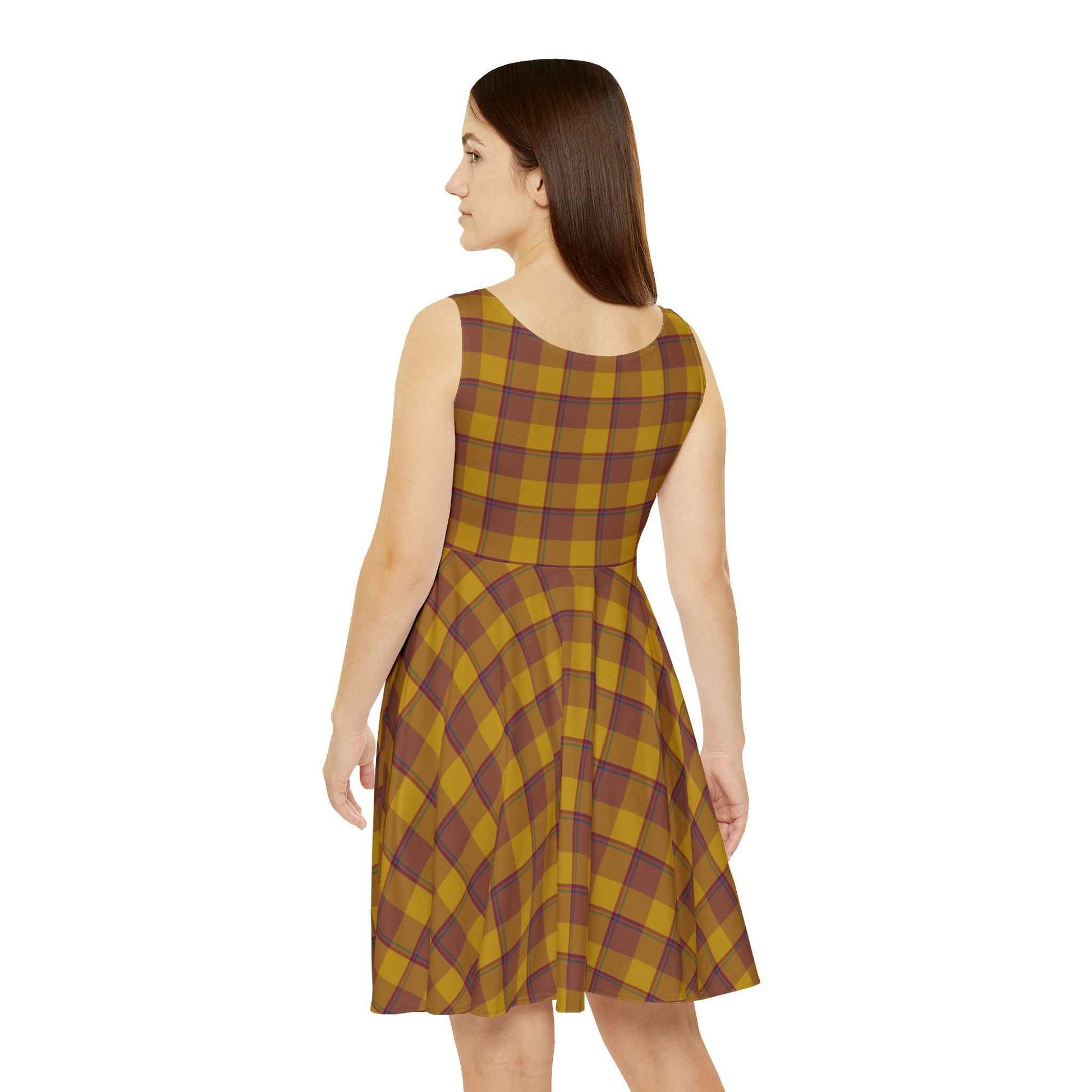 Autumn Plaid Skater Dress | Casual Day Dress, Fall Fashion, Vintage Style, Everyday Wear, Special Occasions, Perfect Gift