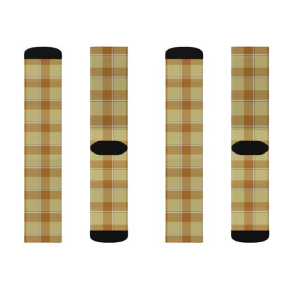 Stylish Plaid Sublimation Socks, Cozy Fashion, Gift for Sock Lovers - Celtic Scents